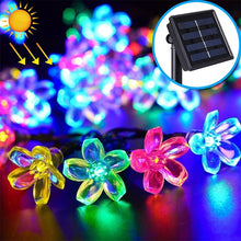 Load image into Gallery viewer, Peach Blossom Shape 50 LEDs Outdoor Garden Waterproof Christmas Spring Festival Decoration Solar Lamp String