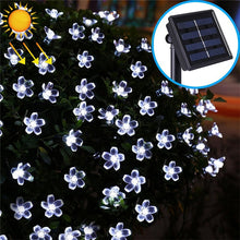 Load image into Gallery viewer, Peach Blossom Shape 50 LEDs Outdoor Garden Waterproof Christmas Spring Festival Decoration Solar Lamp String