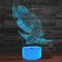 Load image into Gallery viewer, Fish Shape 3D Colorful LED Vision Light Table Lamp, USB Touch Version, USB Touch Version