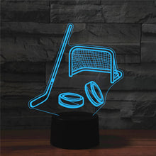 Load image into Gallery viewer, Ice Hockey Shape 3D Colorful LED Vision Light Table Lamp, Charging Touch Version, Charging Touch Version