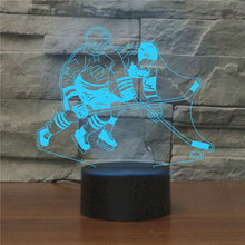 Load image into Gallery viewer, Playing Ice Hockey Shape 3D Colorful LED Vision Light Table Lamp, Charging Touch Version, Charging Touch Version