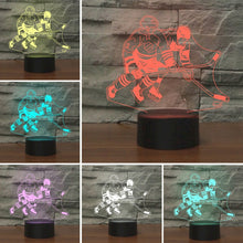 Load image into Gallery viewer, Playing Ice Hockey Shape 3D Colorful LED Vision Light Table Lamp, Charging Touch Version, Charging Touch Version
