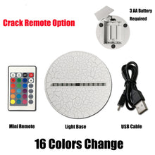 Load image into Gallery viewer, Fishing Shape 3D Colorful LED Vision Light Table Lamp, Crack Remote Control Version, Crack Remote Control Version