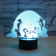 Load image into Gallery viewer, Prostrated Dog Shape 3D Colorful LED Vision Light Table Lamp, Charging Touch Version, Charging Touch Version