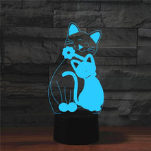 Load image into Gallery viewer, Cat Shape 3D Colorful LED Vision Light Table Lamp, 16 Colors Remote Control Version, 16 Colors Remote Control Version