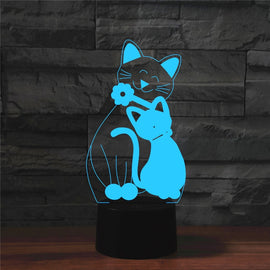 Cat Shape 3D Colorful LED Vision Light Table Lamp, Crack Touch Version, Crack Touch Version