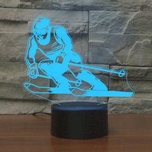Load image into Gallery viewer, Skiing Shape 3D Colorful LED Vision Light Table Lamp, USB &amp; Battery Version, USB &amp; Battery Version