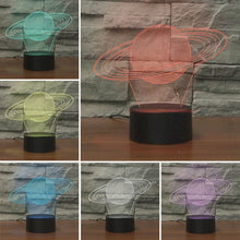 Load image into Gallery viewer, Saturn Shape 3D Colorful LED Vision Light Table Lamp, USB Touch Version, USB Touch Version