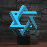 Pentagram Shape 3D Colorful LED Vision Light Table Lamp, 16 Colors Remote Control Version, 16 Colors Remote Control Version