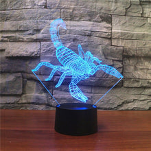 Load image into Gallery viewer, Scorpion Shape 3D Colorful LED Vision Light Table Lamp, USB Touch Version, USB Touch Version