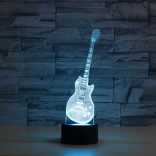 Load image into Gallery viewer, Guitar Shape 3D Colorful LED Vision Light Table Lamp, Charging Touch Version, Charging Touch Version
