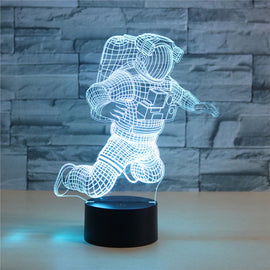 Astronaut Shape 3D Colorful LED Vision Light Table Lamp, USB Touch Version, USB Touch Version