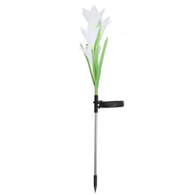 Load image into Gallery viewer, Simulated Lily Flower 4 Heads Solar Powered Outdoor IP55 Waterproof LED Decorative Lawn Lamp, White Light, White Light