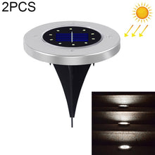 Load image into Gallery viewer, 2 PCS 10 LEDs Solar Powered Buried Light Under Ground Lamp IP65 Waterproof Outdoor Garden Street Light, 10 LEDs