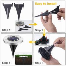 Load image into Gallery viewer, 2 PCS 10 LEDs Solar Powered Buried Light Under Ground Lamp IP65 Waterproof Outdoor Garden Street Light, 10 LEDs