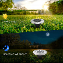 Load image into Gallery viewer, 2 PCS 10 LEDs Solar Powered Buried Light Under Ground Lamp IP65 Waterproof Outdoor Garden Street Light, 10 LEDs