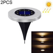 Load image into Gallery viewer, 2 PCS 10 LEDs Solar Powered Buried Light Under Ground Lamp IP65 Waterproof Outdoor Garden Street Light, 10 LEDs