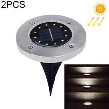 Load image into Gallery viewer, 2 PCS 12 LEDs Solar Powered Buried Light Under Ground Lamp IP65 Waterproof Outdoor Garden Street Light, 12 LEDs