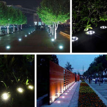 Load image into Gallery viewer, 2 PCS 12 LEDs Solar Powered Buried Light Under Ground Lamp IP65 Waterproof Outdoor Garden Street Light, 12 LEDs