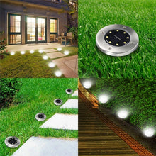 Load image into Gallery viewer, 2 PCS 12 LEDs Solar Powered Buried Light Under Ground Lamp IP65 Waterproof Outdoor Garden Street Light, 12 LEDs