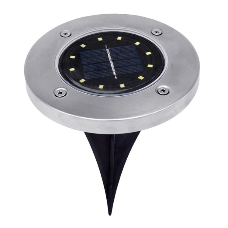 2 PCS 12 LEDs Solar Powered Buried Light Under Ground Lamp IP65 Waterproof Outdoor Garden Street Light, 12 LEDs