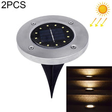 Load image into Gallery viewer, 2 PCS 12 LEDs Solar Powered Buried Light Under Ground Lamp IP65 Waterproof Outdoor Garden Street Light, 12 LEDs