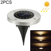 Load image into Gallery viewer, 2 PCS 16 LEDs Solar Powered Buried Light Under Ground Lamp IP65 Waterproof Outdoor Garden Street Light, 16 LEDs