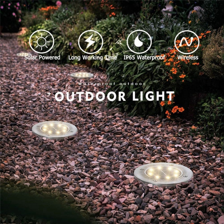 2 PCS 16 LEDs Solar Powered Buried Light Under Ground Lamp IP65 Waterproof Outdoor Garden Street Light, 16 LEDs