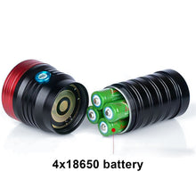 Load image into Gallery viewer, 3 Gears, DB18 18xT6, Luminous Flux: 5400lm LED Flashlight, with 4 18650 Batteries