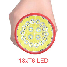 Load image into Gallery viewer, 3 Gears, DB18 18xT6, Luminous Flux: 5400lm LED Flashlight, with 4 18650 Batteries