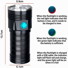 Load image into Gallery viewer, 3 Gears, K18MAX 18xT6, Luminous Flux: 5400lm LED Flashlight, Without Battery
