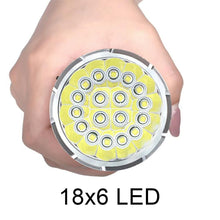 Load image into Gallery viewer, 3 Gears, K18MAX 18xT6, Luminous Flux: 5400lm LED Flashlight, Without Battery