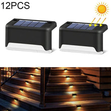 Load image into Gallery viewer, 12 PCS Solar Powered LED Outdoor Stairway Light IP65 Waterproof Garden Lamp, Warm White Light, 12 PCS Black, 12 PCS Brown