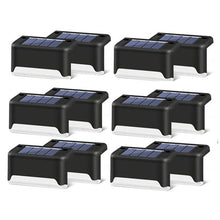 Load image into Gallery viewer, 12 PCS Solar Powered LED Outdoor Stairway Light IP65 Waterproof Garden Lamp, Warm White Light, 12 PCS Black, 12 PCS Brown
