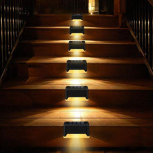 Load image into Gallery viewer, 12 PCS Solar Powered LED Outdoor Stairway Light IP65 Waterproof Garden Lamp, Warm White Light, 12 PCS Black, 12 PCS Brown