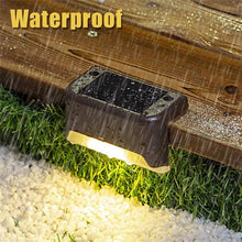 Load image into Gallery viewer, 12 PCS Solar Powered LED Outdoor Stairway Light IP65 Waterproof Garden Lamp, Warm White Light, 12 PCS Black, 12 PCS Brown