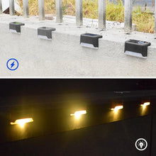 Load image into Gallery viewer, 12 PCS Solar Powered LED Outdoor Stairway Light IP65 Waterproof Garden Lamp, Warm White Light, 12 PCS Black, 12 PCS Brown