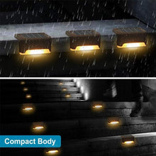 Load image into Gallery viewer, 12 PCS Solar Powered LED Outdoor Stairway Light IP65 Waterproof Garden Lamp, Warm White Light, 12 PCS Black, 12 PCS Brown