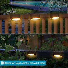 Load image into Gallery viewer, 12 PCS Solar Powered LED Outdoor Stairway Light IP65 Waterproof Garden Lamp, Warm White Light, 12 PCS Black, 12 PCS Brown