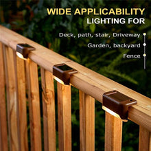 Load image into Gallery viewer, 12 PCS Solar Powered LED Outdoor Stairway Light IP65 Waterproof Garden Lamp, Warm White Light, 12 PCS Black, 12 PCS Brown