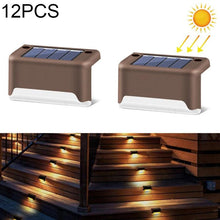 Load image into Gallery viewer, 12 PCS Solar Powered LED Outdoor Stairway Light IP65 Waterproof Garden Lamp, Warm White Light, 12 PCS Black, 12 PCS Brown