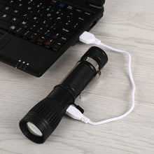 Load image into Gallery viewer, W545 Portable USB Charging LED Electric Torch Flashlight