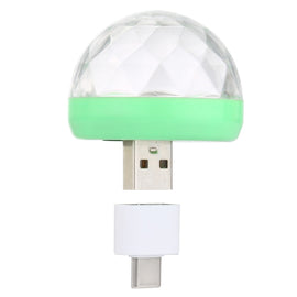 4W RGB USB LED Crystal Magic Ball Stage Light with Type-C Adapter, with Type-C Adapter