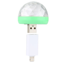 Load image into Gallery viewer, 4W RGB USB LED Crystal Magic Ball Stage Light with 8 Pin Adapter, with 8 Pin Adapter