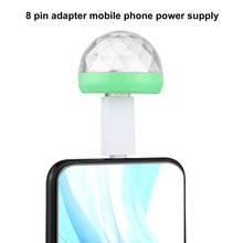 Load image into Gallery viewer, 4W RGB USB LED Crystal Magic Ball Stage Light with 8 Pin Adapter, with 8 Pin Adapter