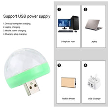 Load image into Gallery viewer, 4W RGB USB LED Crystal Magic Ball Stage Light with 8 Pin Adapter, with 8 Pin Adapter