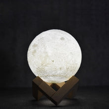 Load image into Gallery viewer, USB Charging LED Energy-saving Night Light with Wooden Holder Base, Touch 2-color(8cm), Touch 7-color(8cm)