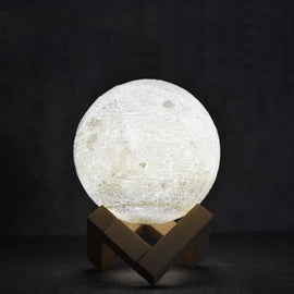 USB Charging LED Energy-saving Night Light with Wooden Holder Base, Touch 2-color(15cm)