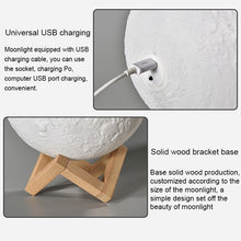 Load image into Gallery viewer, USB Charging LED Energy-saving Night Light with Wooden Holder Base, Touch 2-color(15cm), Touch 7-color(15cm)