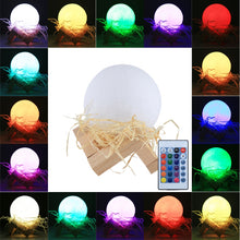 Load image into Gallery viewer, USB Charging 16-color Changing LED Energy-saving Night Light with Wooden Holder Base &amp; Remote Control, Touch with Remote Control 16-color(8cm)